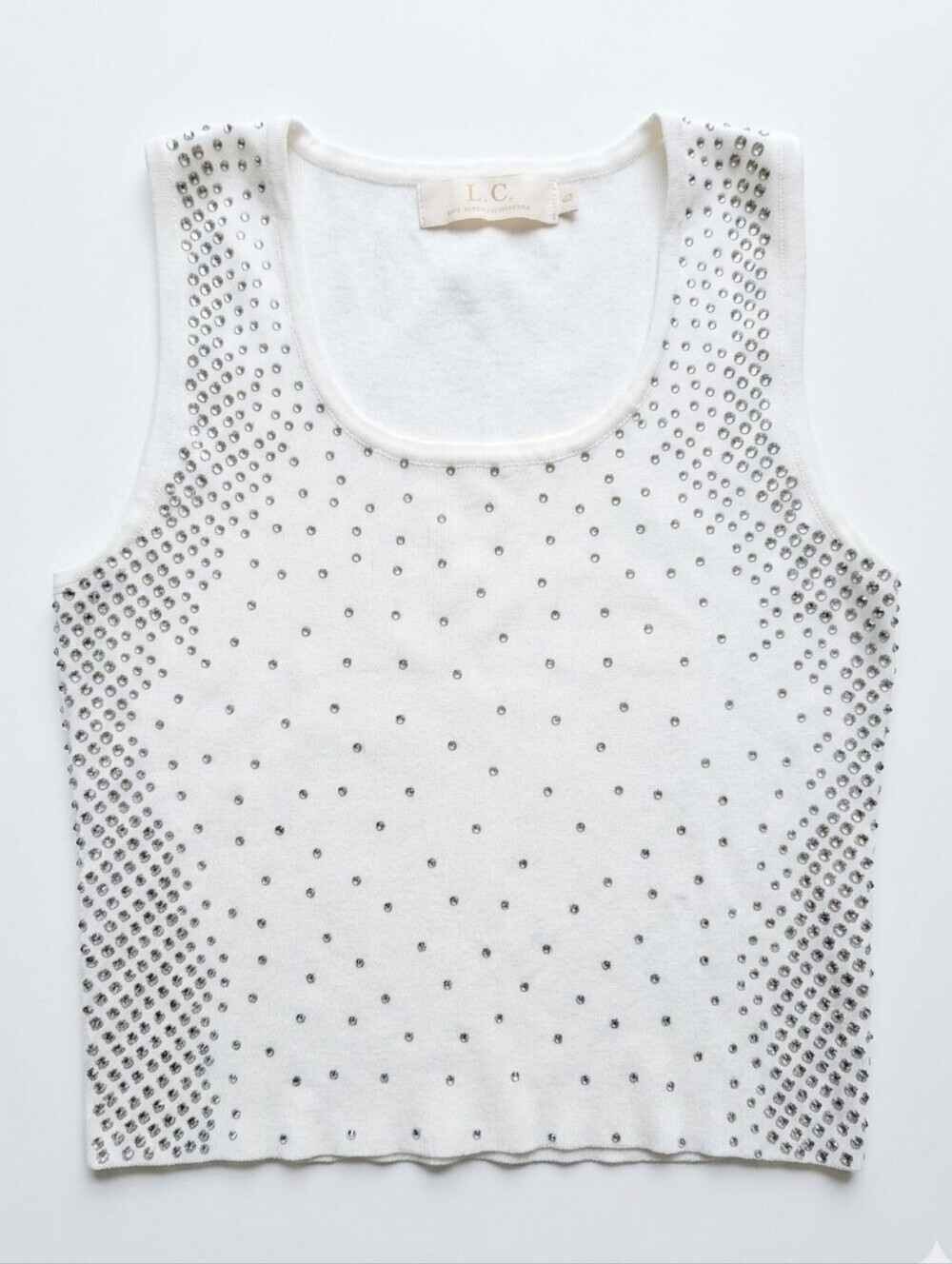 Womens tank top with ombré rhinestones